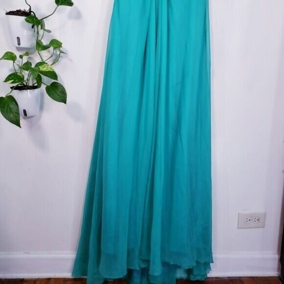 Green Long Gown Small Embellished Cut Out Evening Chiffon Alyce Paris 4 NWT$348 - Picture 10 of 12